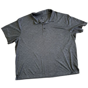 Reebok Men’s XXL 3XL Tall Gray Black Stripe Golf Polo Shirt